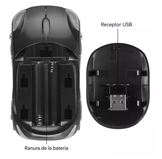 Foto 4 | Ratón Inalámbrico Belug 2,4g Con Forma De Coche Deportivo Ferrari Negro