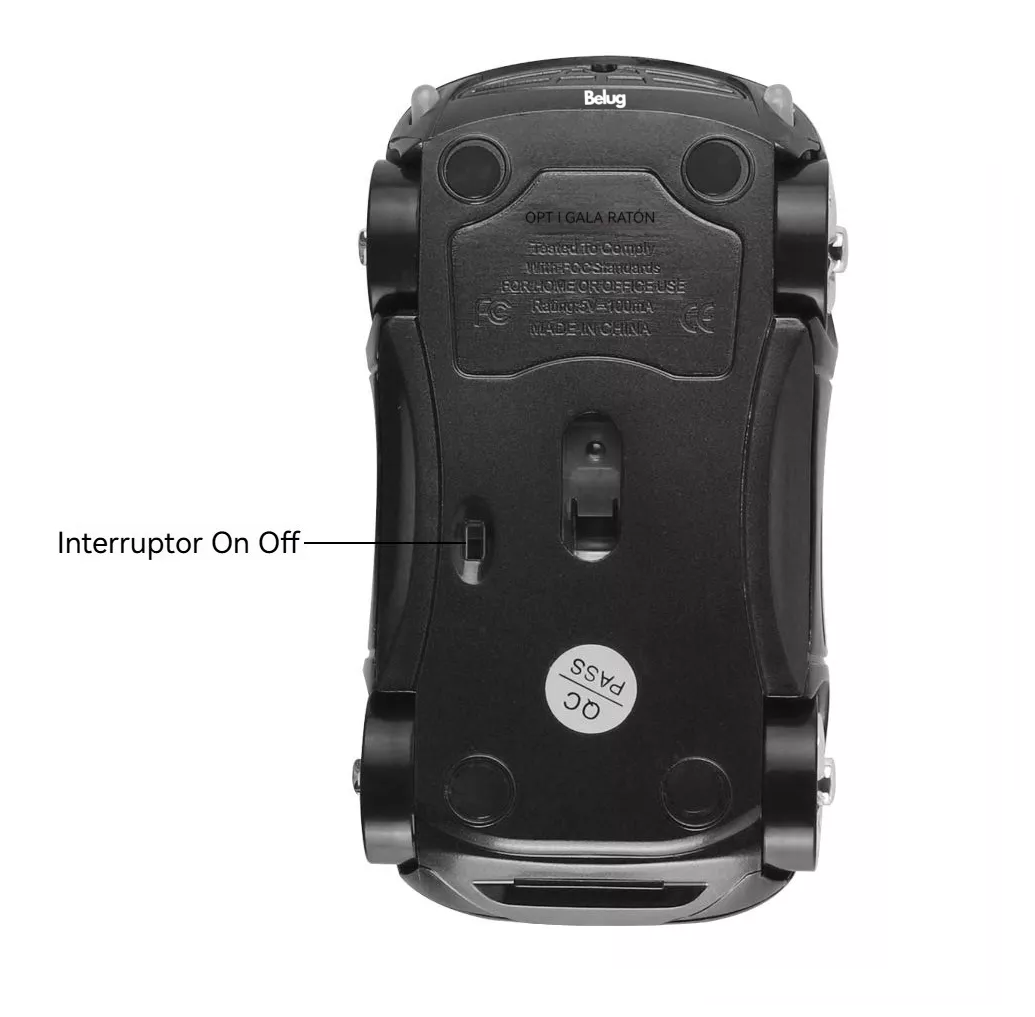 Foto 6 pulgar | Ratón Inalámbrico Belug 2,4g Con Forma De Coche Deportivo Ferrari Negro