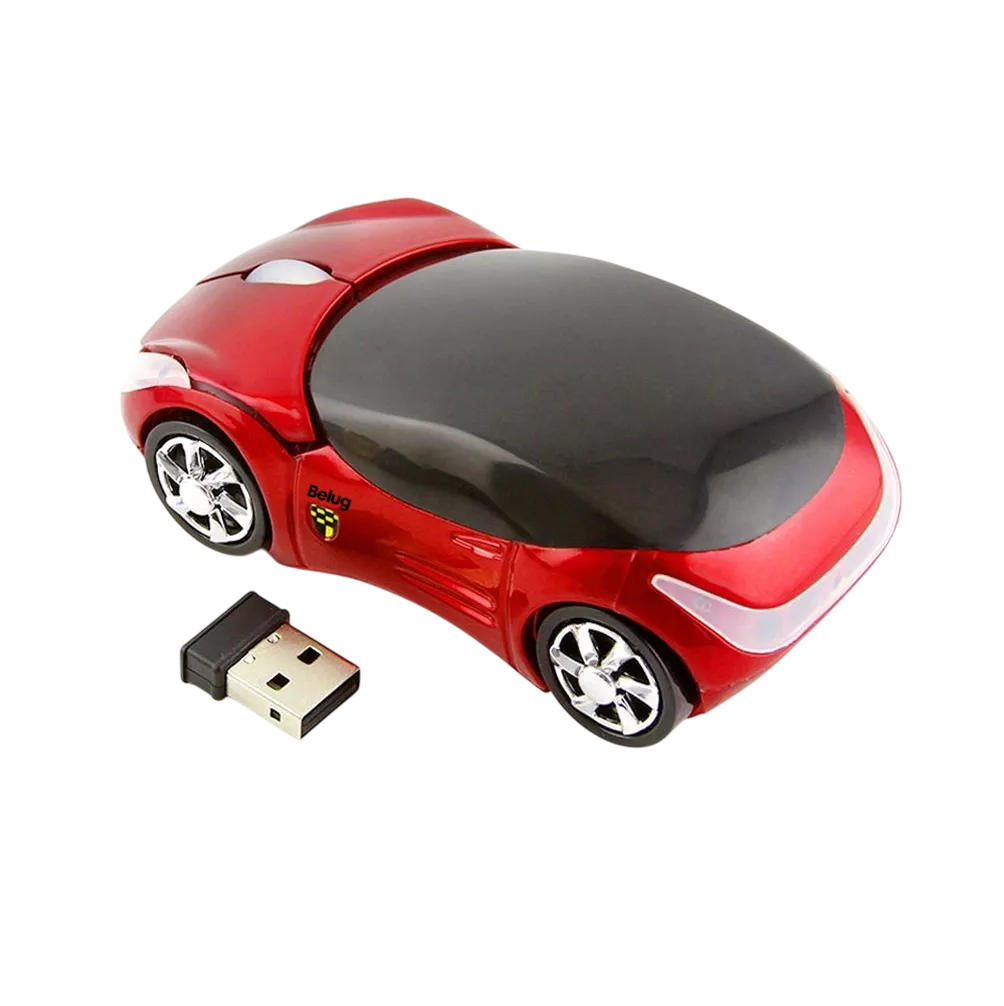 Ratón Inalámbrico Belug 2,4 G Con Forma De Coche Deportivo Ferrari Rojo
