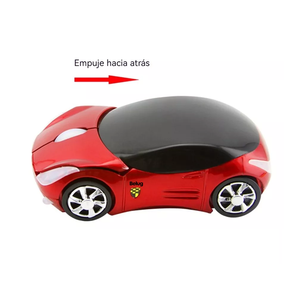 Foto 3 pulgar | Ratón Inalámbrico Belug 2,4 G Con Forma De Coche Deportivo Ferrari Rojo