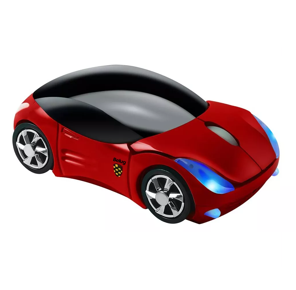Foto 6 pulgar | Ratón Inalámbrico Belug 2,4 G Con Forma De Coche Deportivo Ferrari Rojo