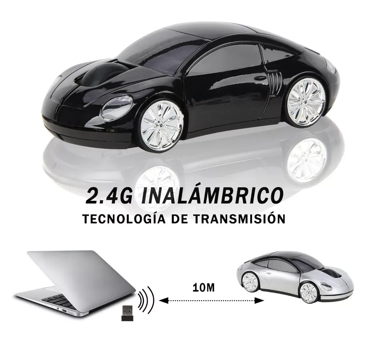 Foto 3 pulgar | Mouse Inalámbrico Para Ergonómico Coche Mouse Game Usb + 2.4, Belug Negro