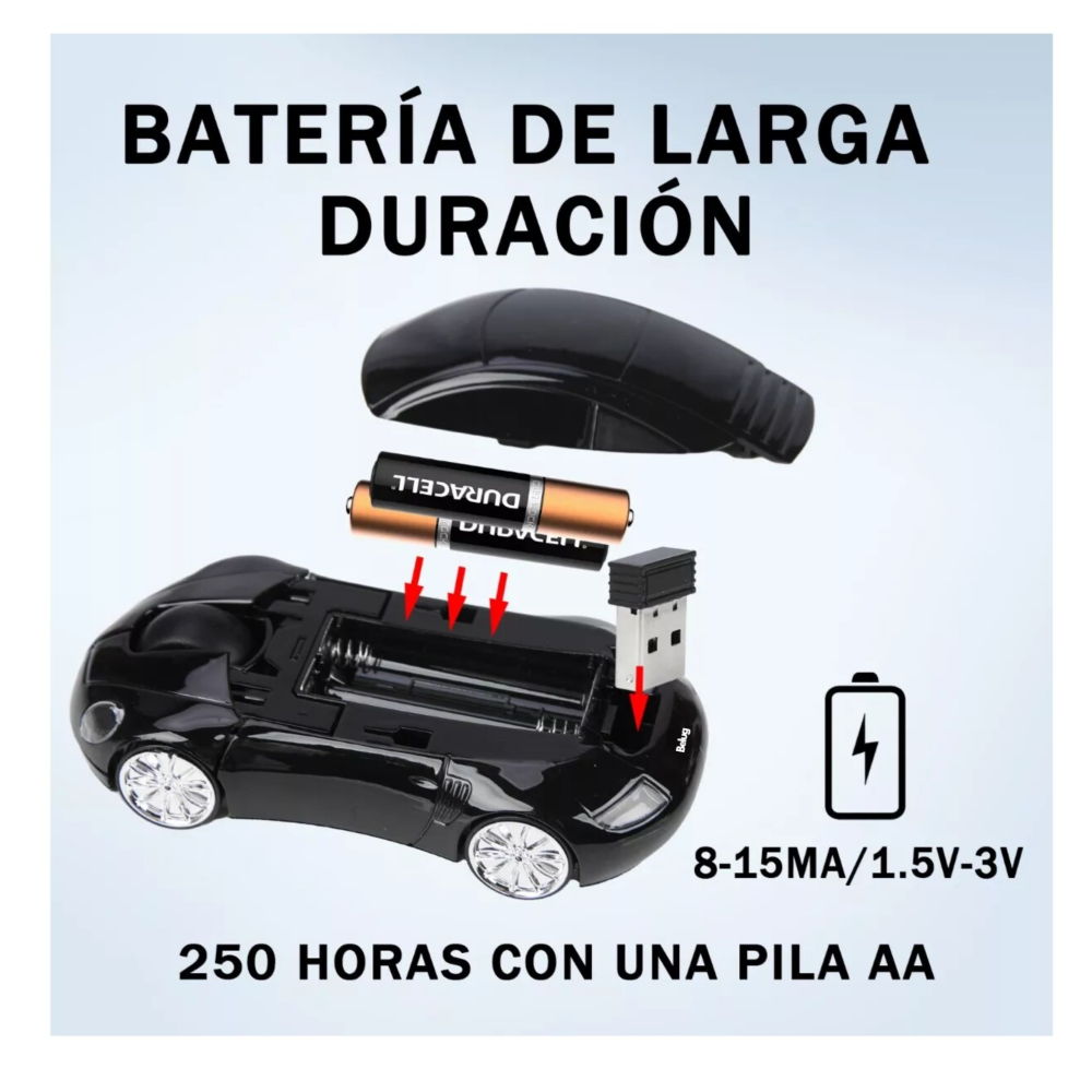 Foto 5 pulgar | Mouse Inalámbrico Para Ergonómico Coche Mouse Game Usb + 2.4, Belug Negro