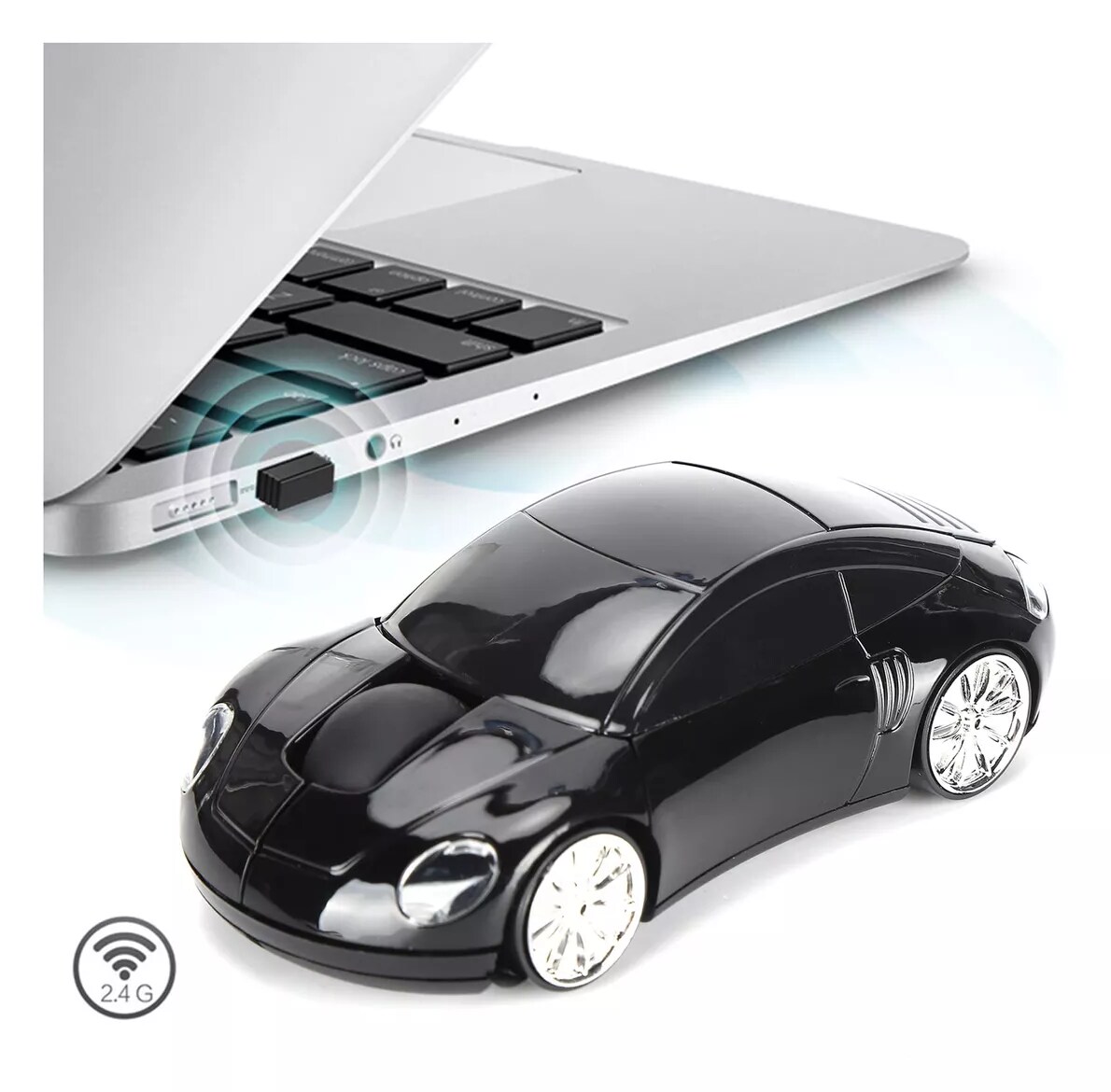 Foto 6 pulgar | Mouse Inalámbrico Para Ergonómico Coche Mouse Game Usb + 2.4, Belug Negro