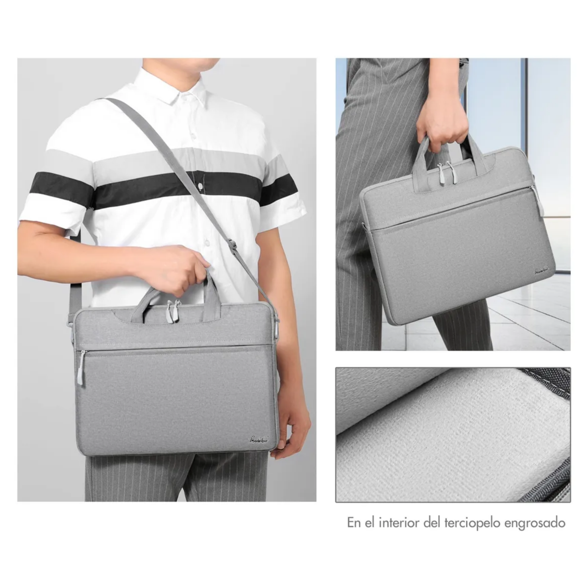 Foto 3 | ''bolsa Maletín Impermeable Para Portátil De 15,6 Pulgadas Lab.g Gris ''