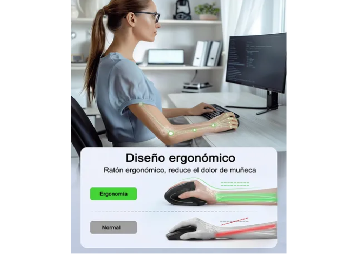 Foto 4 pulgar | Mouse Vertical Inalámbrico Xtellar