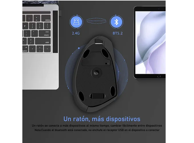 Foto 6 pulgar | Mouse Vertical Inalámbrico Xtellar