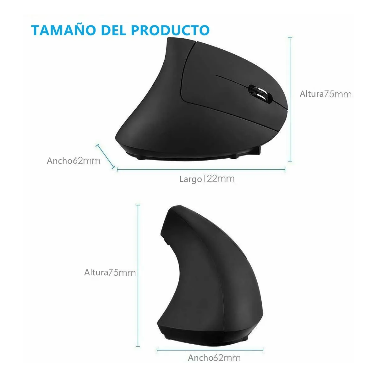 Foto 3 pulgar | Ratón Inalámbrico Vertical Recargable Ergonómico  Lab.g Negro Linea Roja