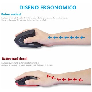 Foto 4 | Ratón Inalámbrico Vertical Recargable Ergonómico Lab.g Negro Linea Roja