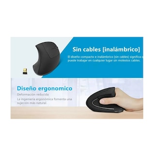 Foto 5 | Ratón Inalámbrico Vertical Recargable Ergonómico Lab.g Negro Linea Roja