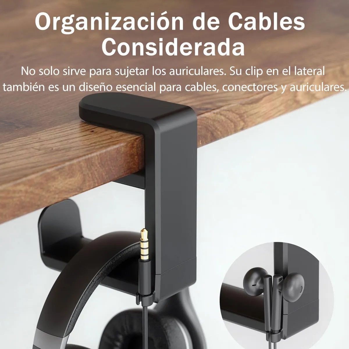 Foto 4 pulgar | Soporte para Audífonos Eo Safe Imports Negro