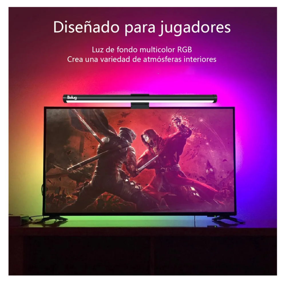 Foto 3 pulgar | Luz Led Usb Rgb De 42 Cm Para Ordenador Portátil Con Monitor Belug  Negro