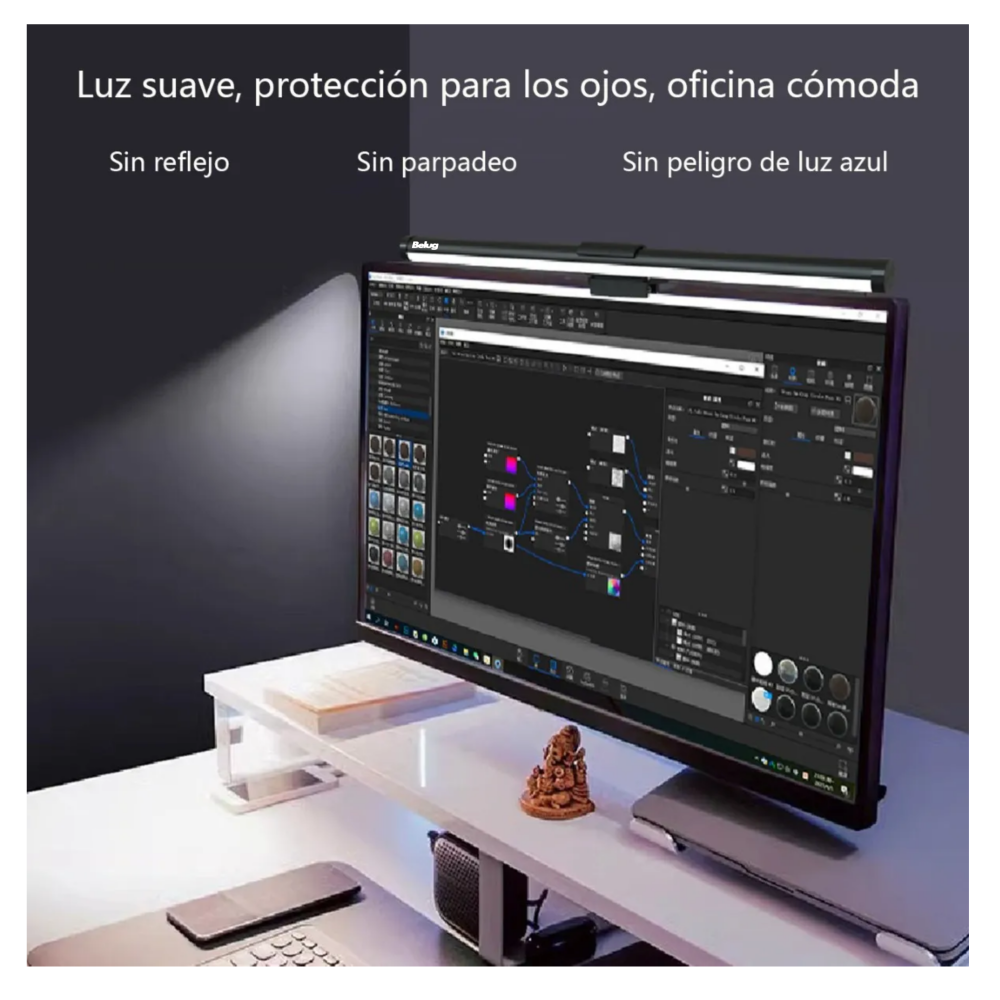 Foto 4 pulgar | Luz Led Usb Rgb De 42 Cm Para Ordenador Portátil Con Monitor Belug  Negro