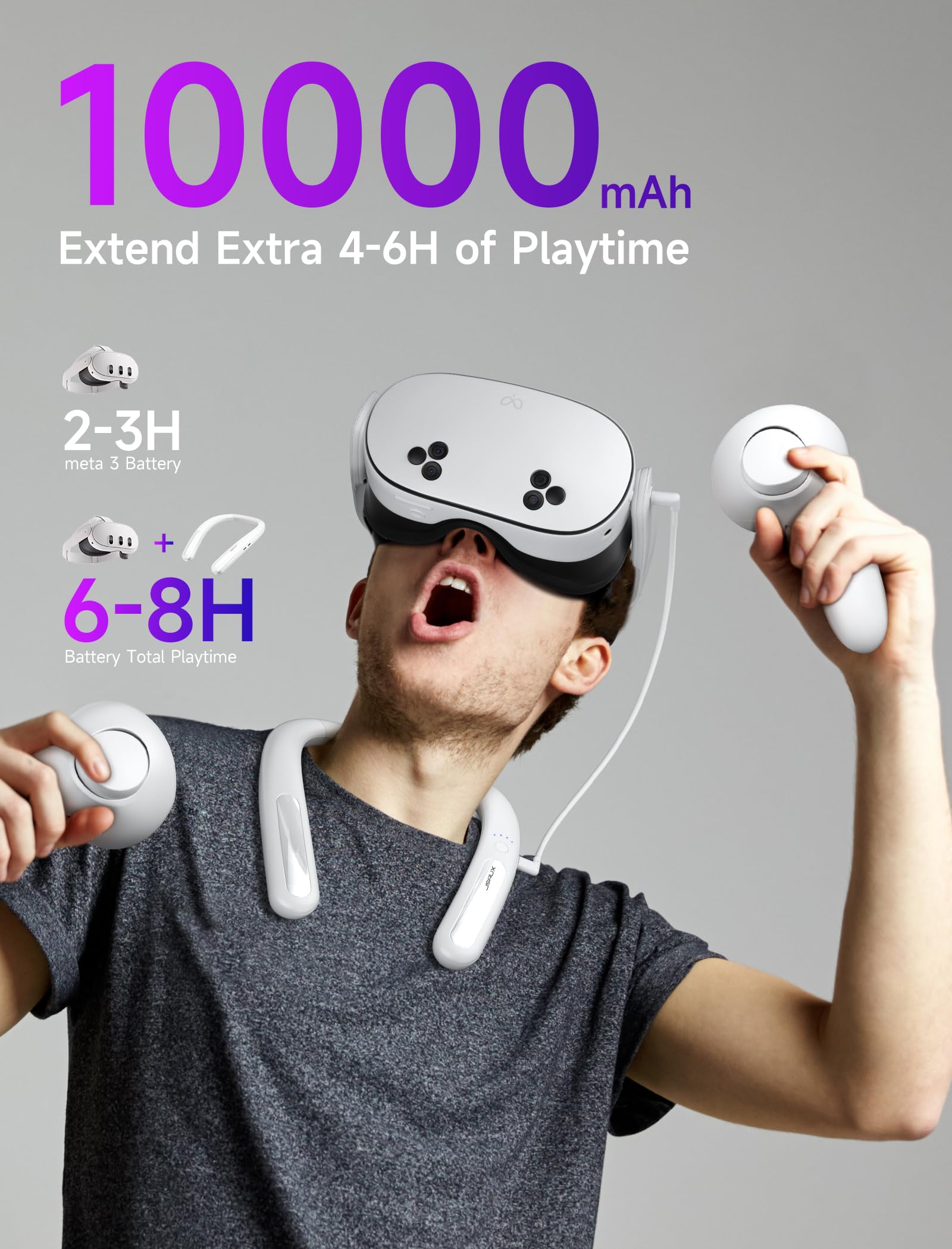 Foto 3 pulgar | Paquete De Baterías Jsaux, Cargador Rápido Pd De 10000 Mah Para Oculus Quest - Venta Internacional.
