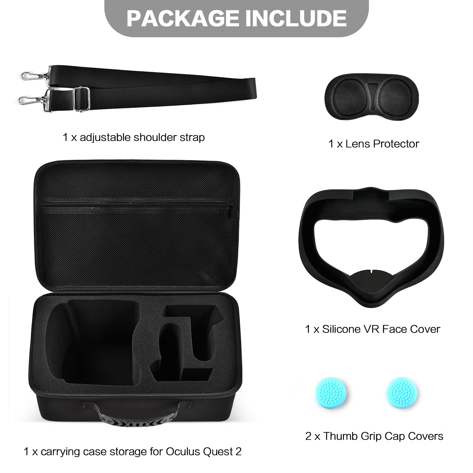 Foto 3 pulgar | Funda De Transporte Comecase Para Auriculares Oculus Quest 2 Vr, Color Negro - Venta Internacional.