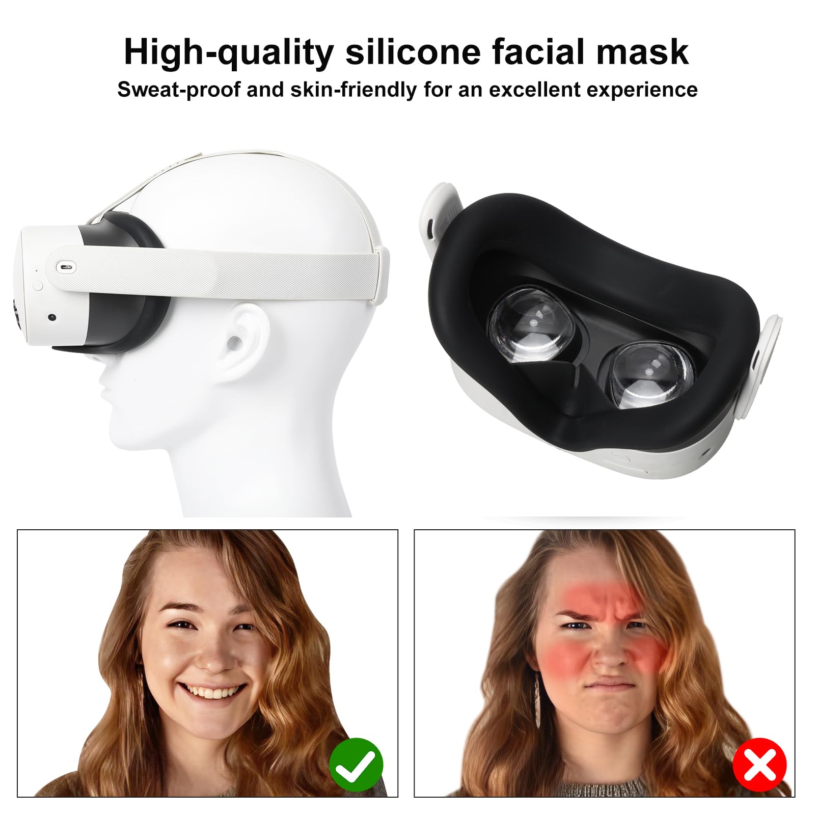 Foto 5 | Mascarilla Facial De Silicona Para Meta Quest 3s, A Prueba De Sudor Y Luz - Venta Internacional.