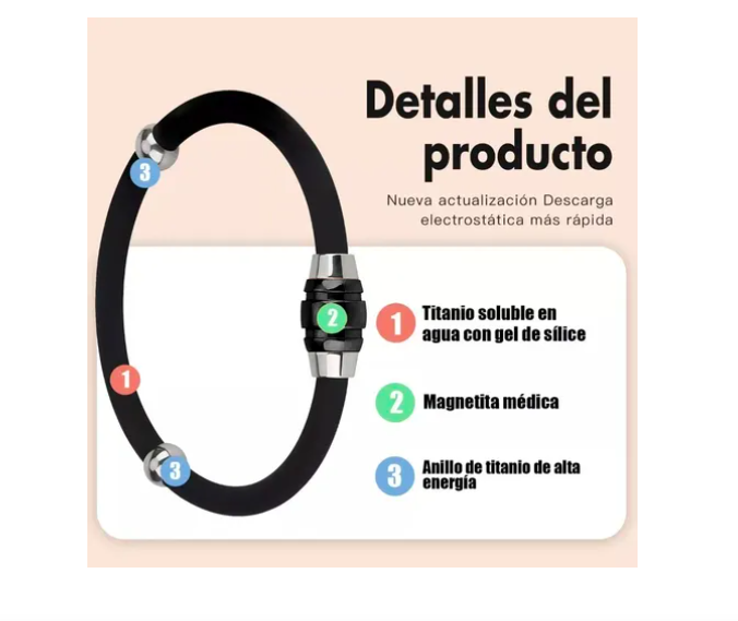 Foto 5 pulgar | Pulsera Antiestática Xtellar  Eliminadora De Estática Gris