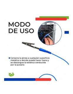 Foto 2 | Pulsera Antiestática Xtellar Con Cable Protección Evita Descargas