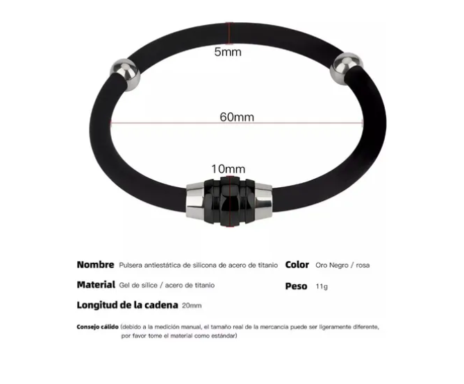 Foto 4 pulgar | Pulsera Antiestática Xtellar Eliminadora De Estática Negro