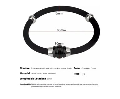 Foto 3 | Pulsera Antiestática Xtellar Eliminación Estática Hombre Mujer Negro