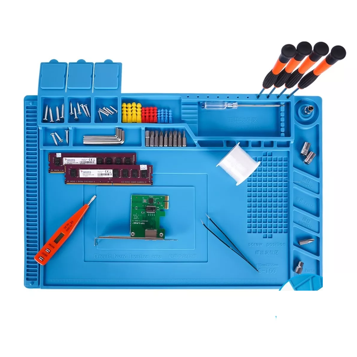 Foto 1 | Tapete Trabajo Silicón Magnético Antiestática 45 X 30 Cm Eo Safe Imports Esi-3897 color Azul