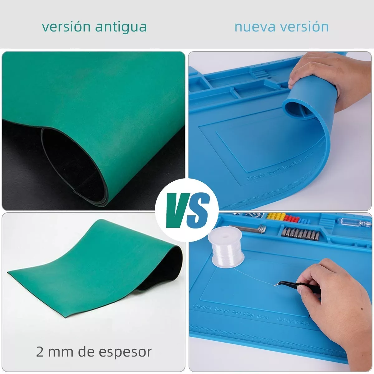 Foto 4 pulgar | Tapete Trabajo Silicón Magnético Antiestática 45 X 30 Cm Eo Safe Imports Esi-3897 color Azul