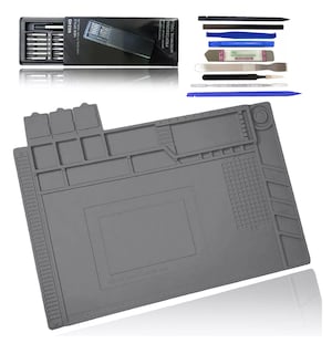 Foto 5 | Tapete Antiestatico Silicon Área de Trabajo + Kit de Herramientas Gris