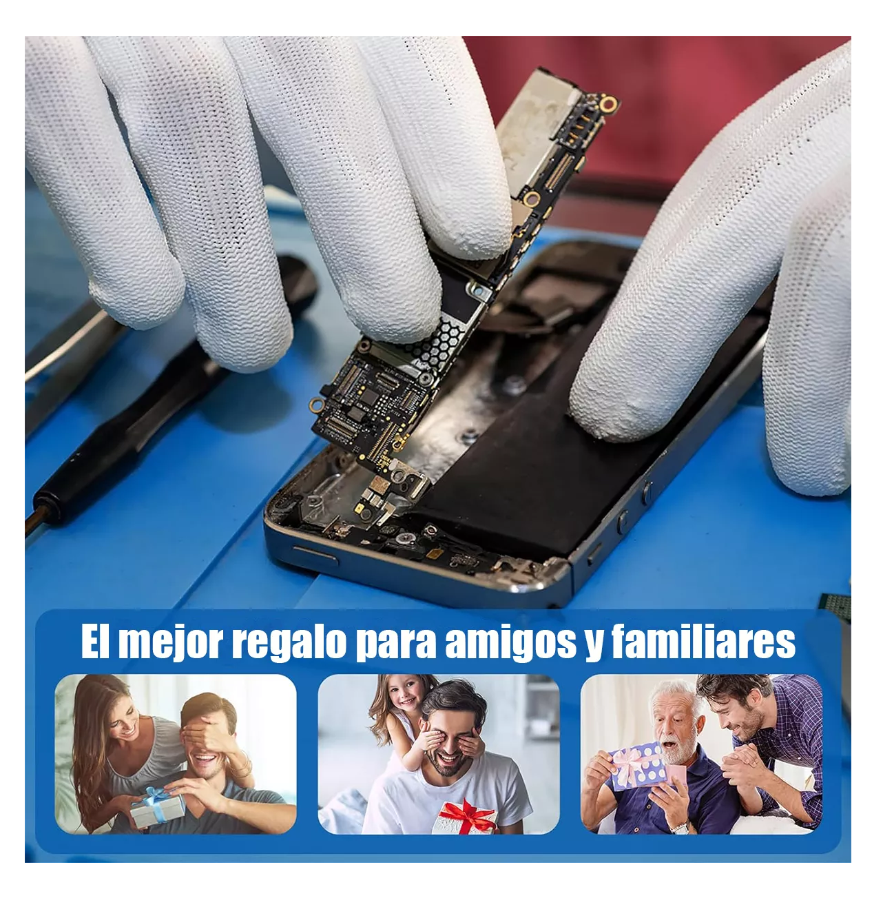 Foto 5 pulgar | Tapete Antiestático de Silicón + Kit de Herramientas Gris