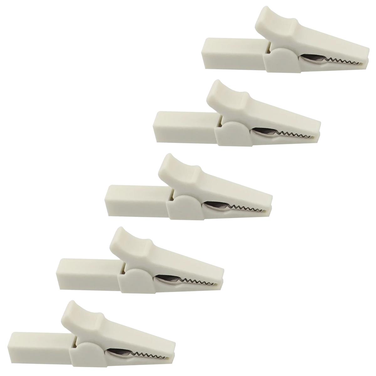 Foto 3 pulgar | Pinzas Cocodrilo 55mm Mxjek-005 Ventdepot 5 Piezas Blanco