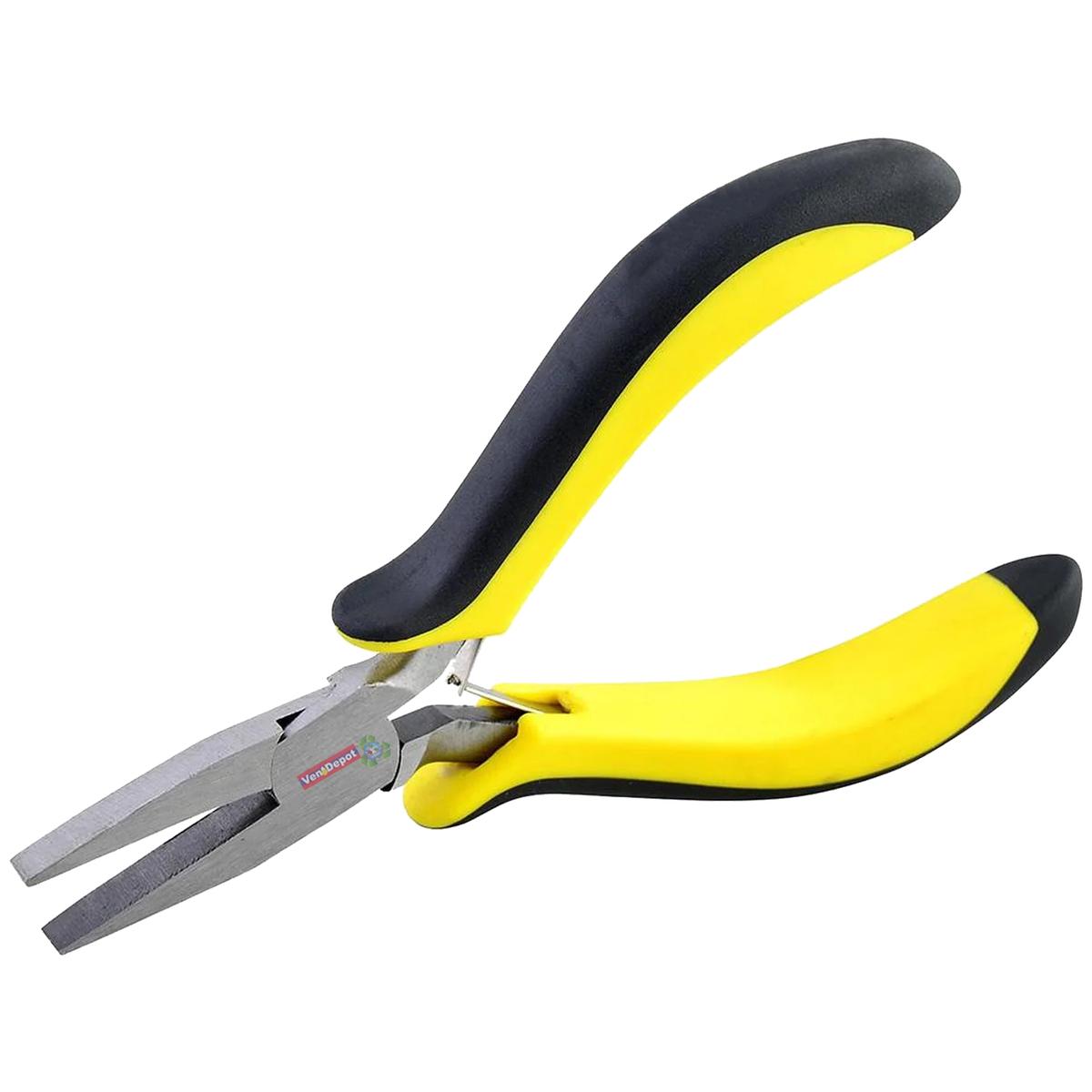 Mini Pinza Punta Plana Ventdepot Mxfmi-001 1 Pieza Amarillo
