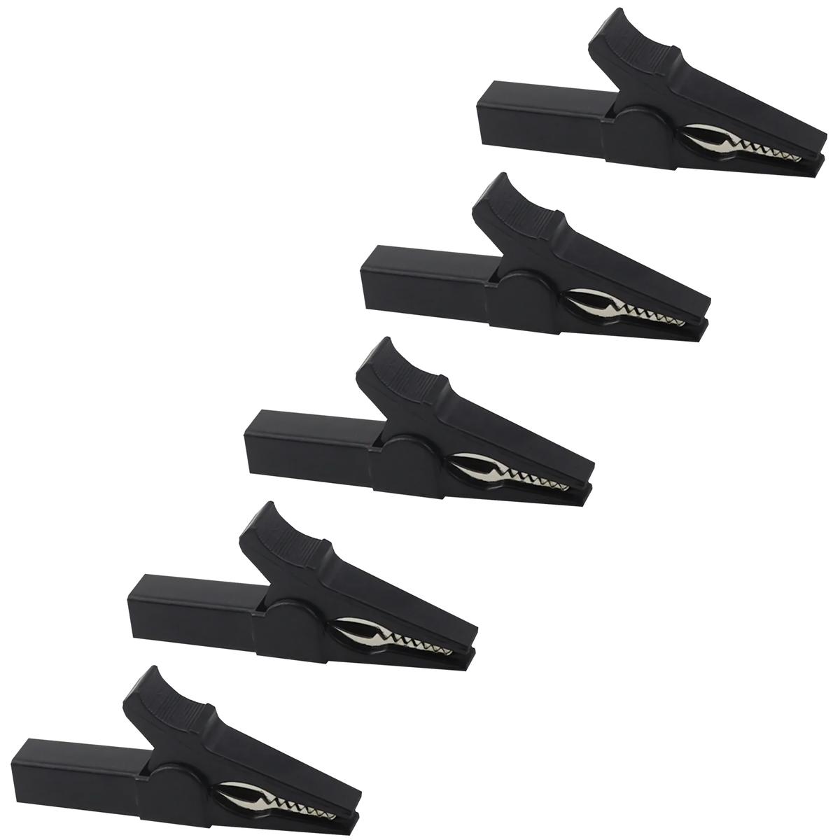 Foto 2 pulgar | Clips De Cocodrilo Eléctricos Negro Mxjel-005 Ventdepot 5 Piezas Negro