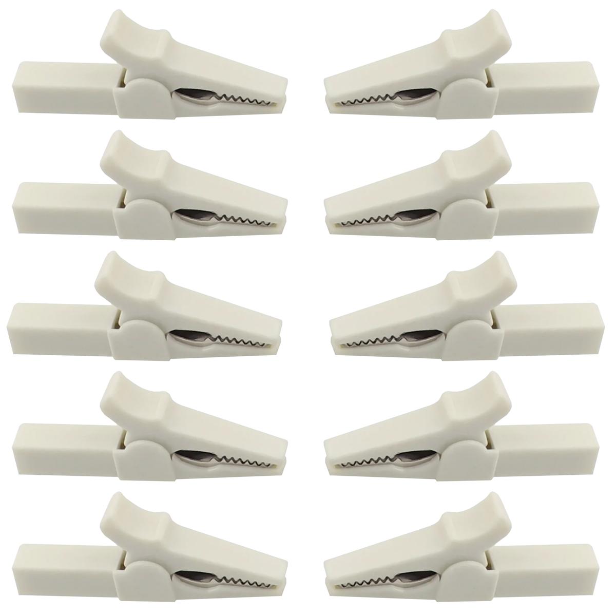 Clips De Cocodrilo Mxjek-006 Ventdepot 10 Piezas Blanco