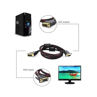 Foto 3 | Cable Adaptador de DVI a VGA Genérico WI86 HD 1.5 Metros