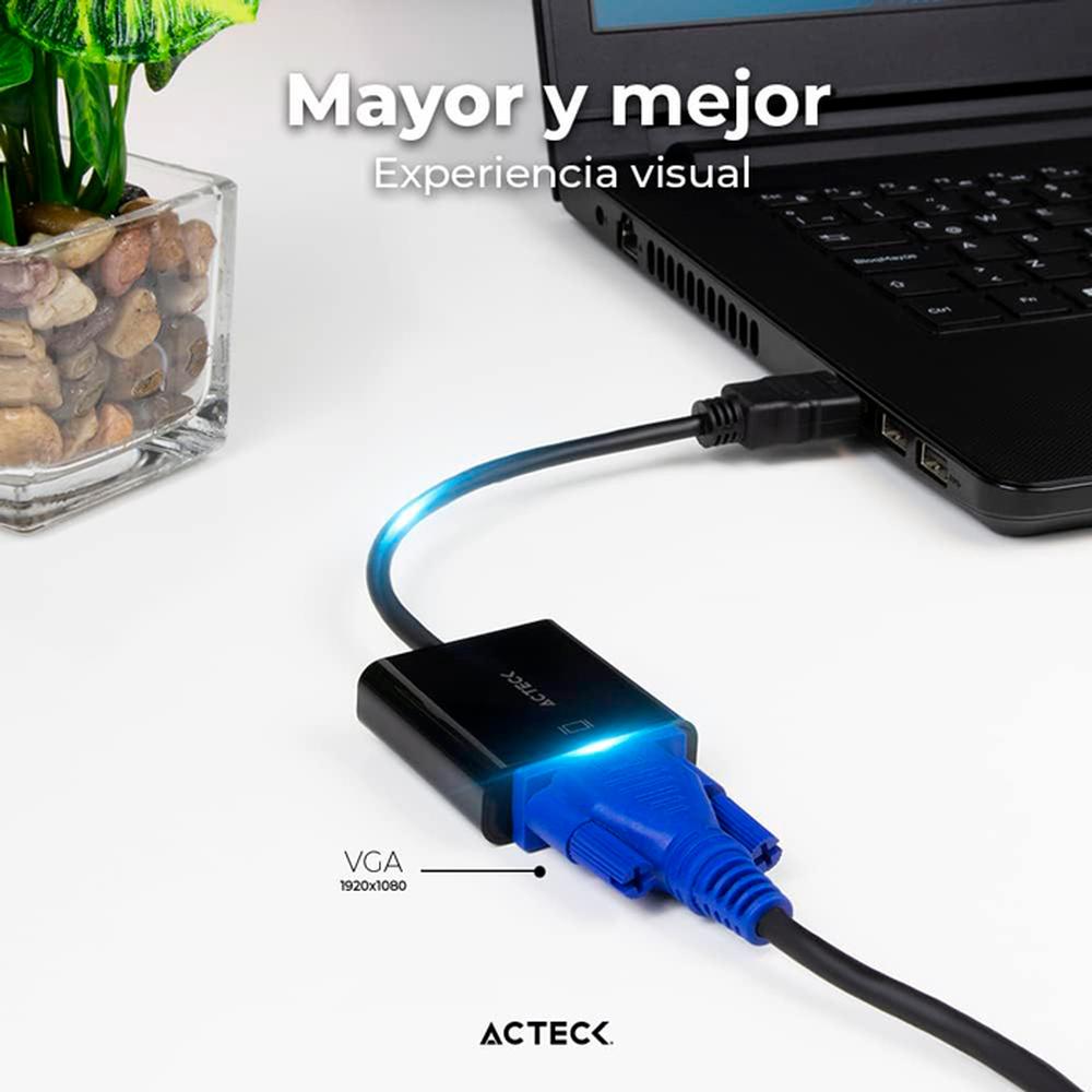 Foto 5 | Adaptador Convertidor Acteck Ac-934756 Shift Plus Av400 HDMI a VGA Negro