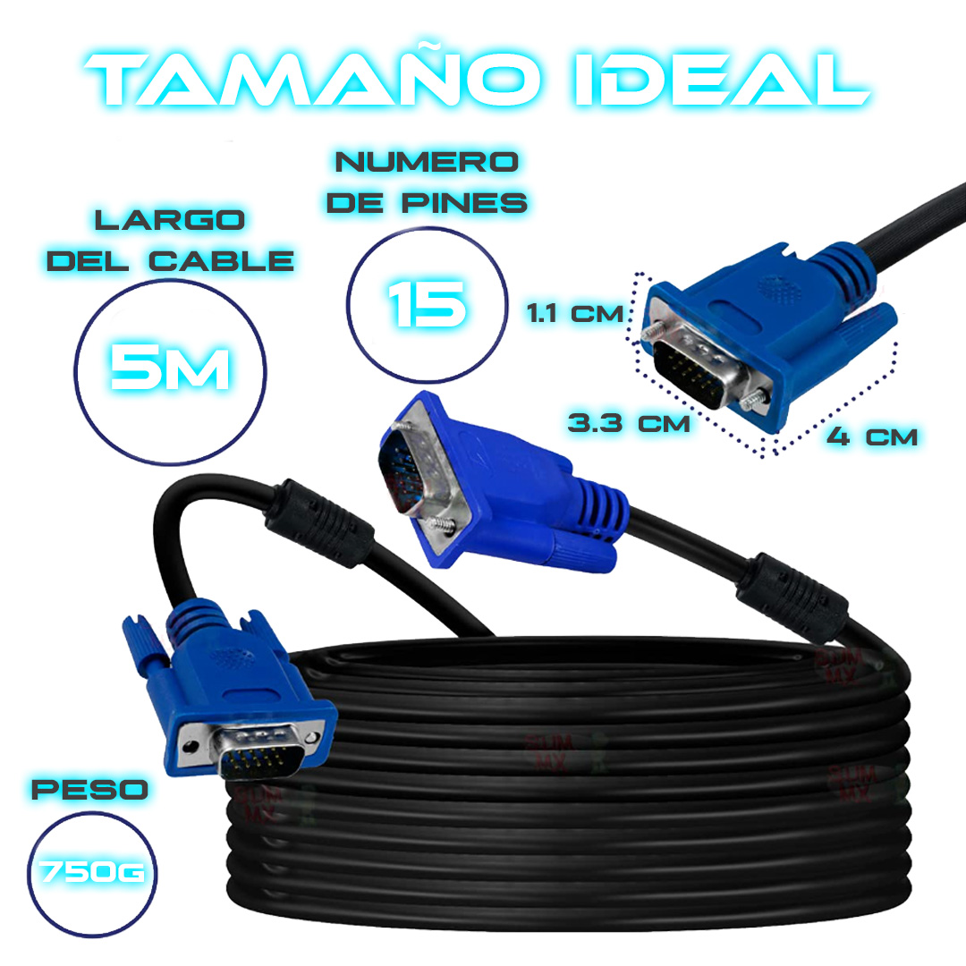 Foto 4 | Cable Vga – Vga 5 Metros