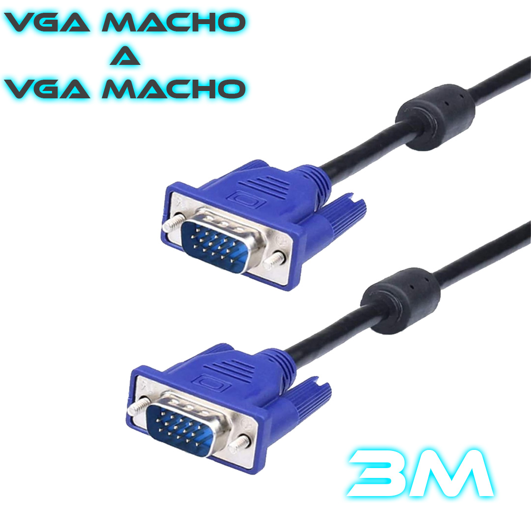 Foto 3 pulgar | Cable Vga – Vga 3 Metros