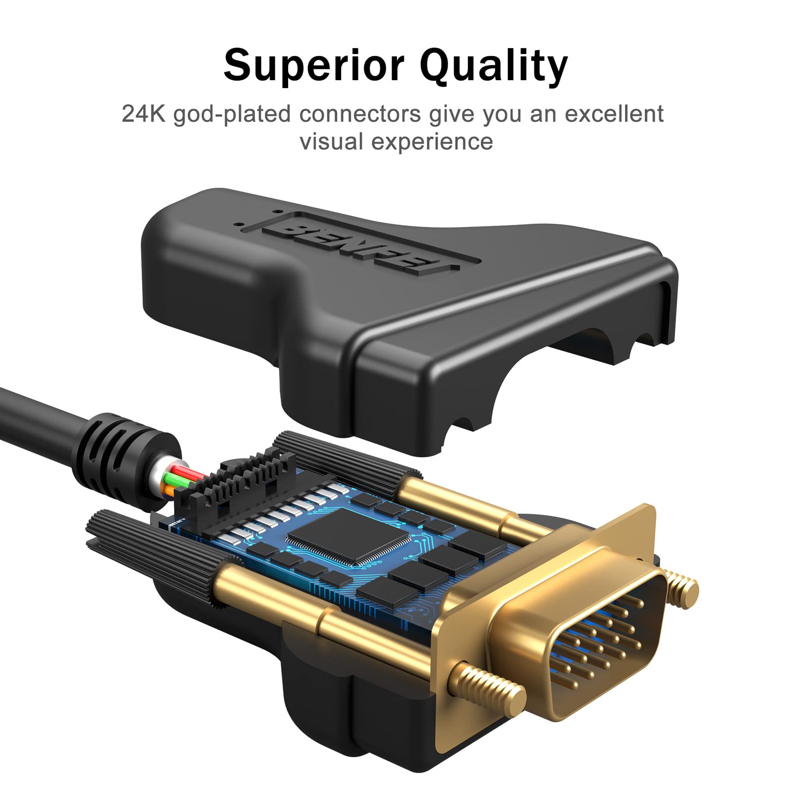 Foto 3 | Cable Vga A Vga De 3 M Benfei Vga Svga Con Ferritas - Venta Internacional.