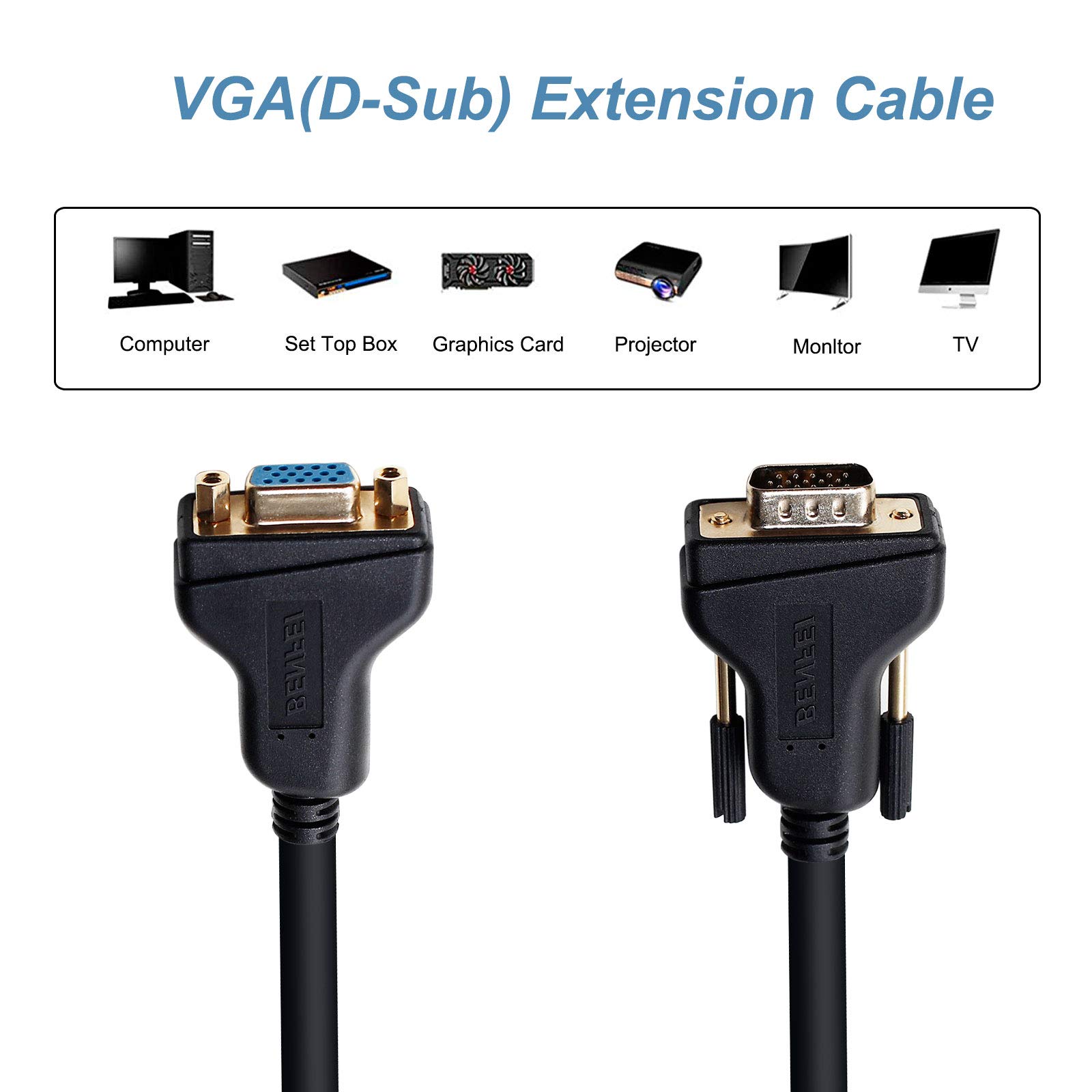 Foto 3 pulgar | Cable De Extensión Vga Benfei Vga Macho A Hembra De 3 M - Venta Internacional.