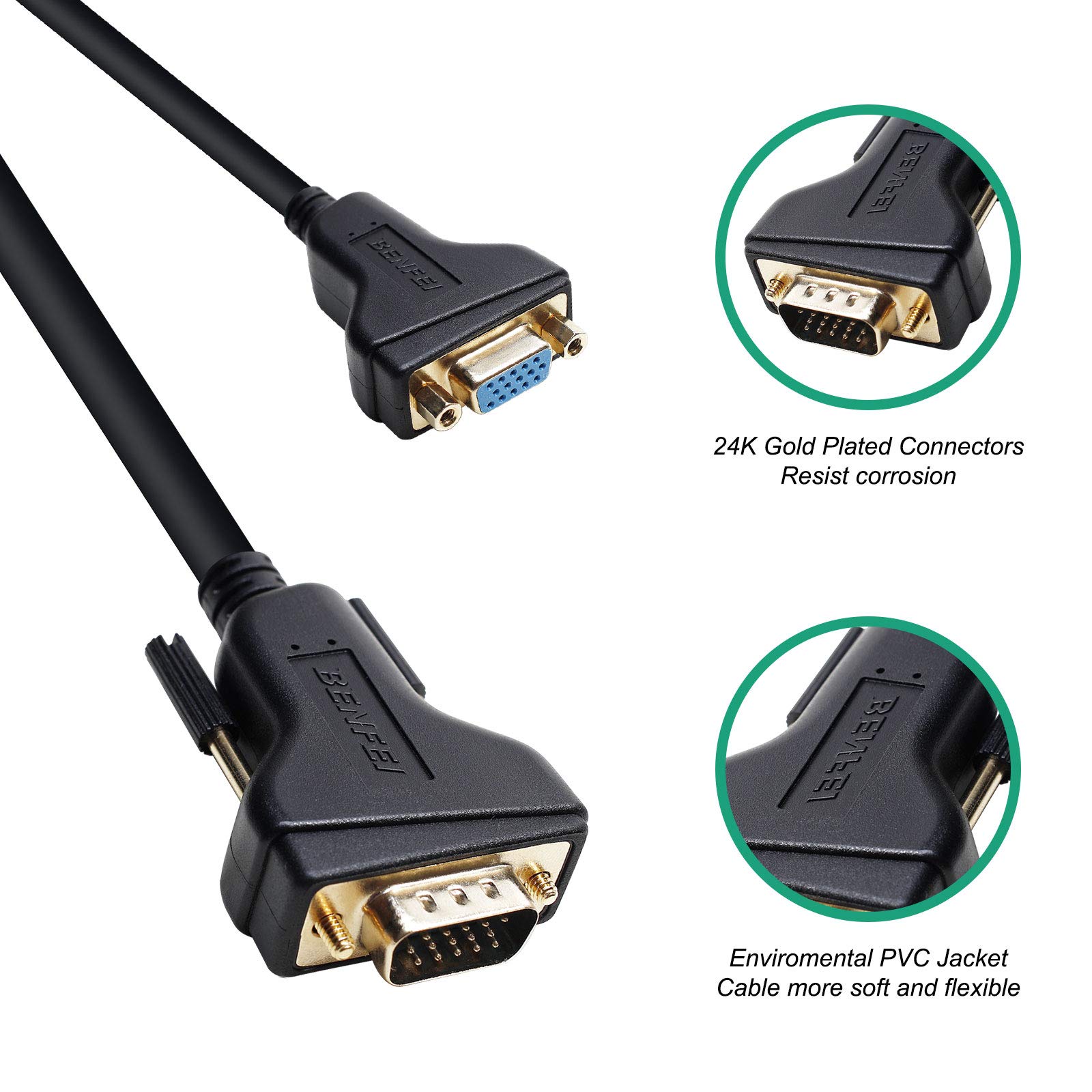 Foto 5 pulgar | Cable De Extensión Vga Benfei Vga Macho A Hembra De 3 M - Venta Internacional.