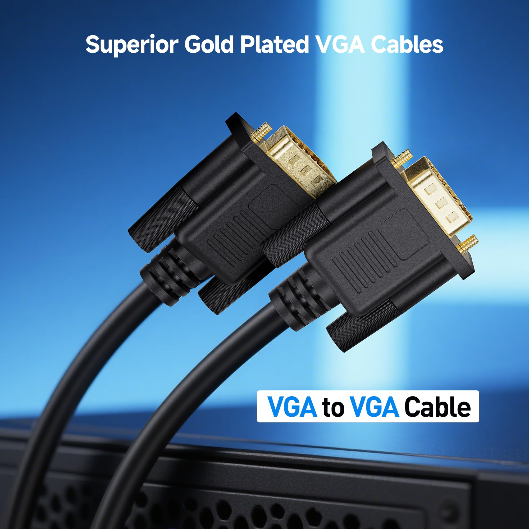 Foto 3 pulgar | El Cable Vga Importa Con Ferritas De 25 Pies Para Monitor - Venta Internacional.