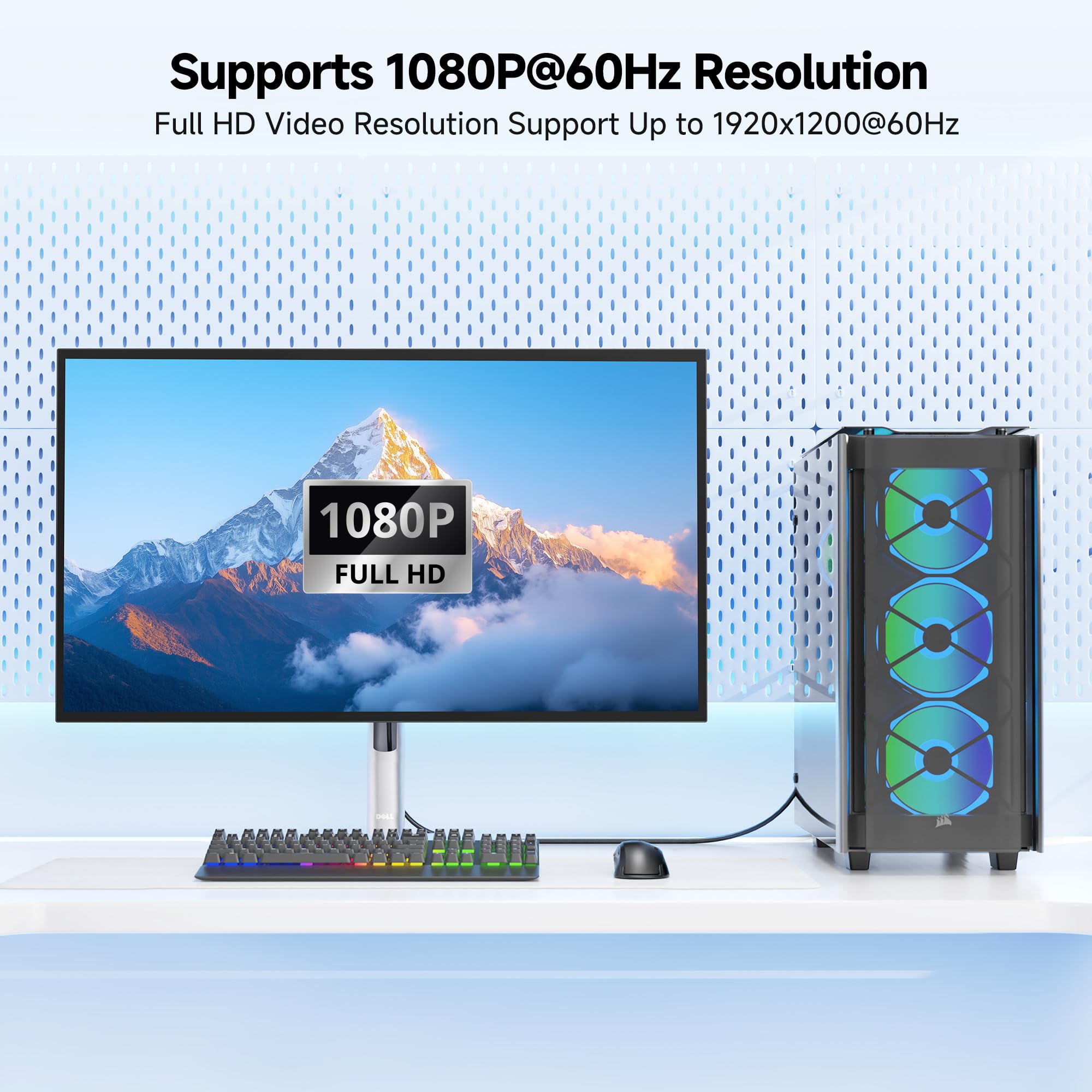 Foto 4 pulgar | El Cable Vga Importa Con Ferritas De 25 Pies Para Monitor - Venta Internacional.