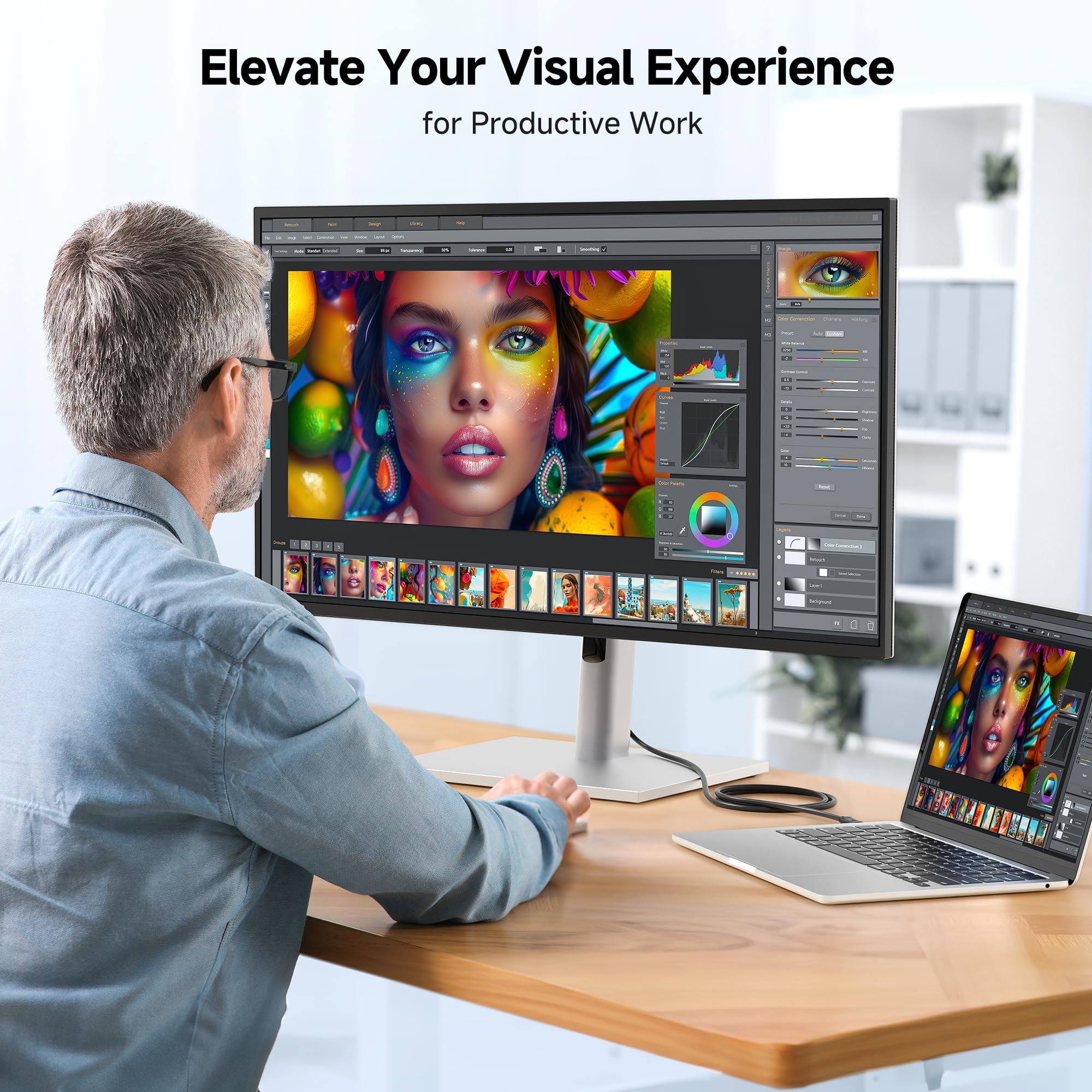Foto 4 | El Cable Vga Importa Con Ferritas De 25 Pies Para Monitor - Venta Internacional.