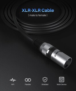 Foto 2 | Cable De Micrófono Gearit Xlr Macho A Hembra De 30 M, 1 Paquete, Negro - Venta Internacional.
