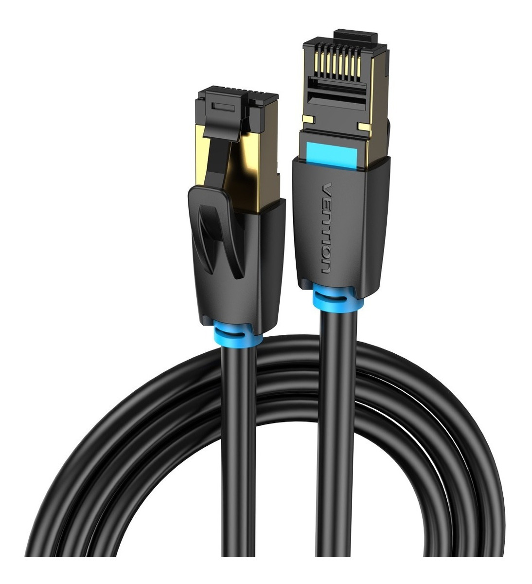 Foto 2 pulgar | Cable Ethernet Vention VEIKABF color Negro Cat 8 GB Reforzado Conector RJ45 1 M