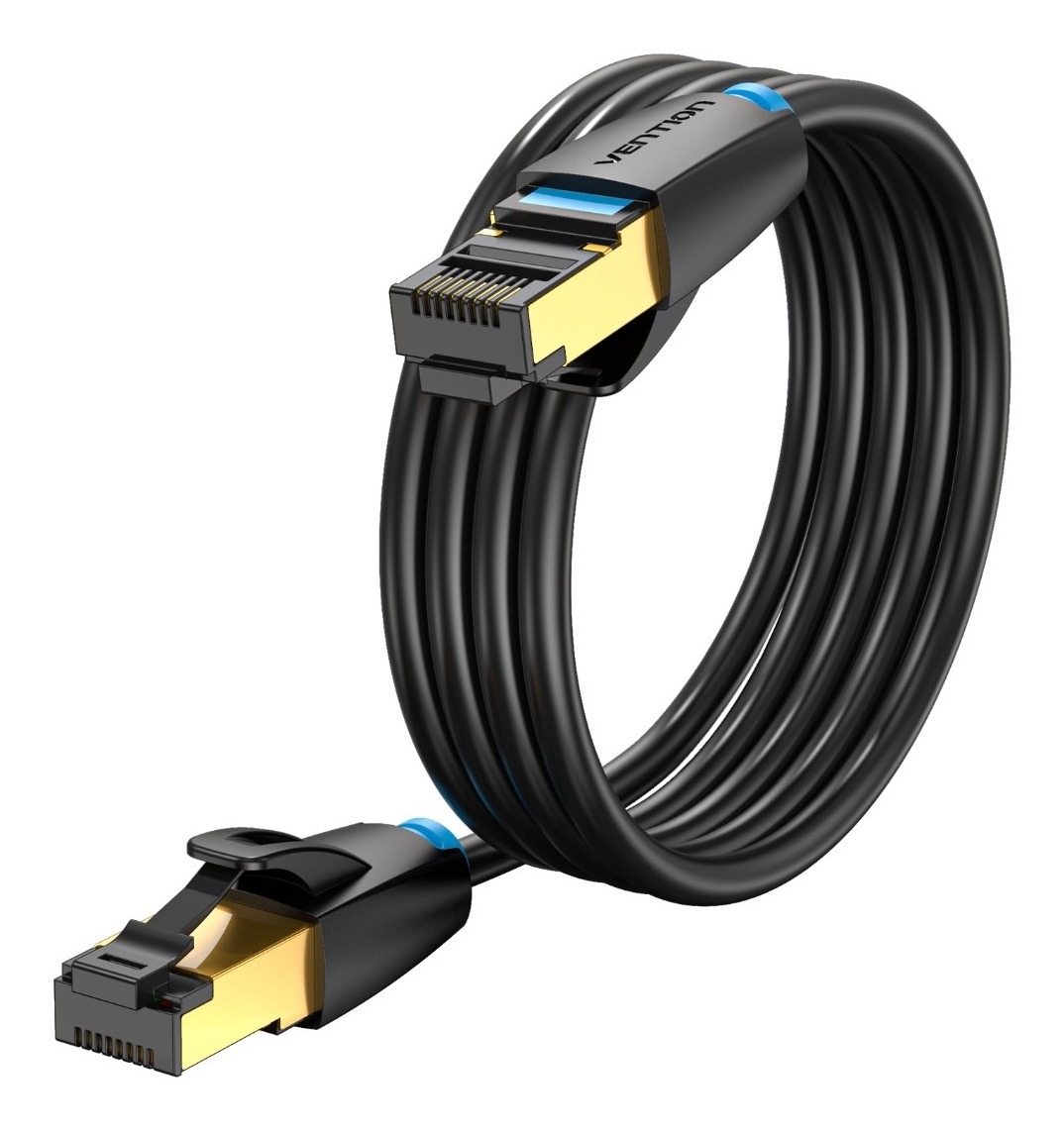 Foto 3 pulgar | Cable Ethernet Vention VEIKABF color Negro Cat 8 GB Reforzado Conector RJ45 1 M