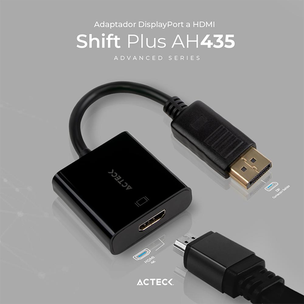 Foto 3 pulgar | Adaptador Convertidor Acteck Shift Plus Ah435 Displayport A Hdmi Ac-934763 color Negro