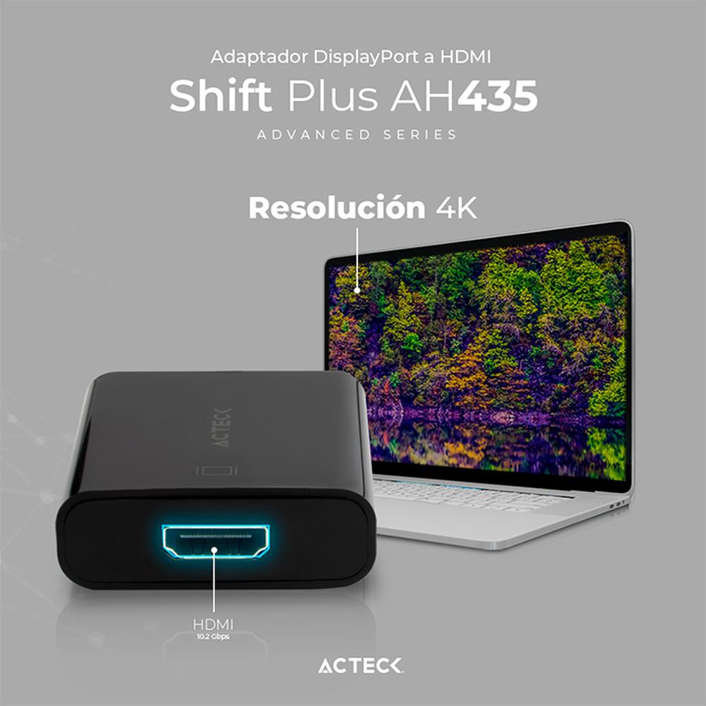 Foto 4 pulgar | Adaptador Convertidor Acteck Shift Plus Ah435 Displayport A Hdmi Ac-934763 color Negro