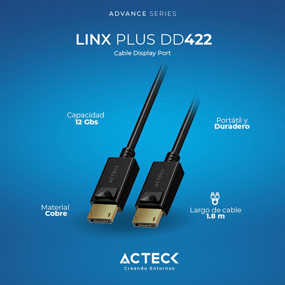 Foto 4 pulgar | Cable Acteck Linx Plus Dd422 Displayport a Displayport 1.8 Metros Ac-937115 Negro