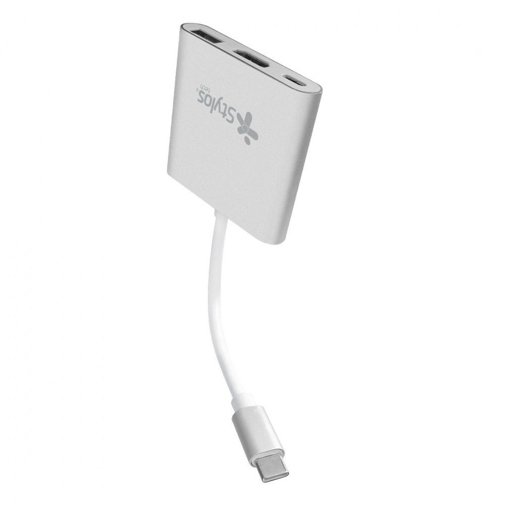 Foto 1 | Stylos Hub Usb C Macho - 1x Usb C, 1x Usb 3.0, 1x Hdmi Hembra, 5000 Mbit/s, Plata