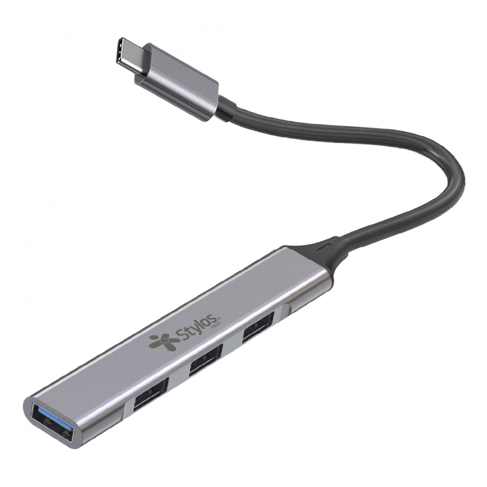 Foto 2 pulgar | Stylos Hub Usb C Macho - 4x Usb 2.0 Hembra, 480 Mbit/s, Gris